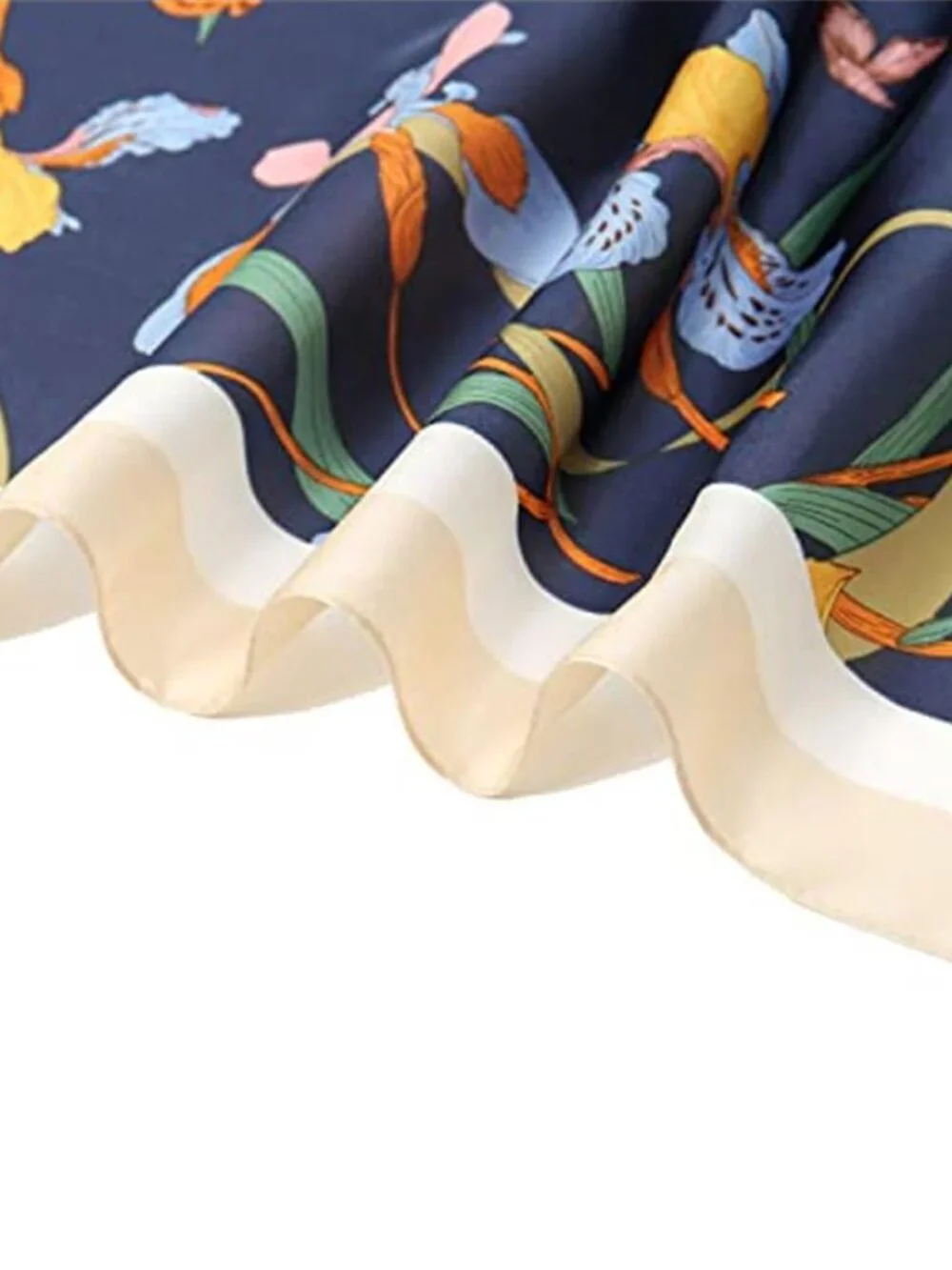 Women Head Hair Scarf Like Satin Silk Blue Scarf Sleeping Hair Wrapping